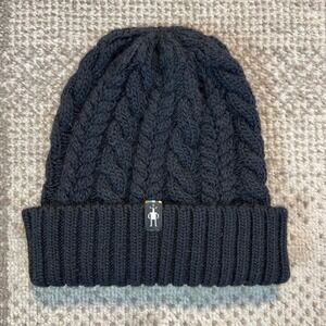 Smartwool Mens Cable Knit Beanie Black Merino Wool Blend Winter Hat
